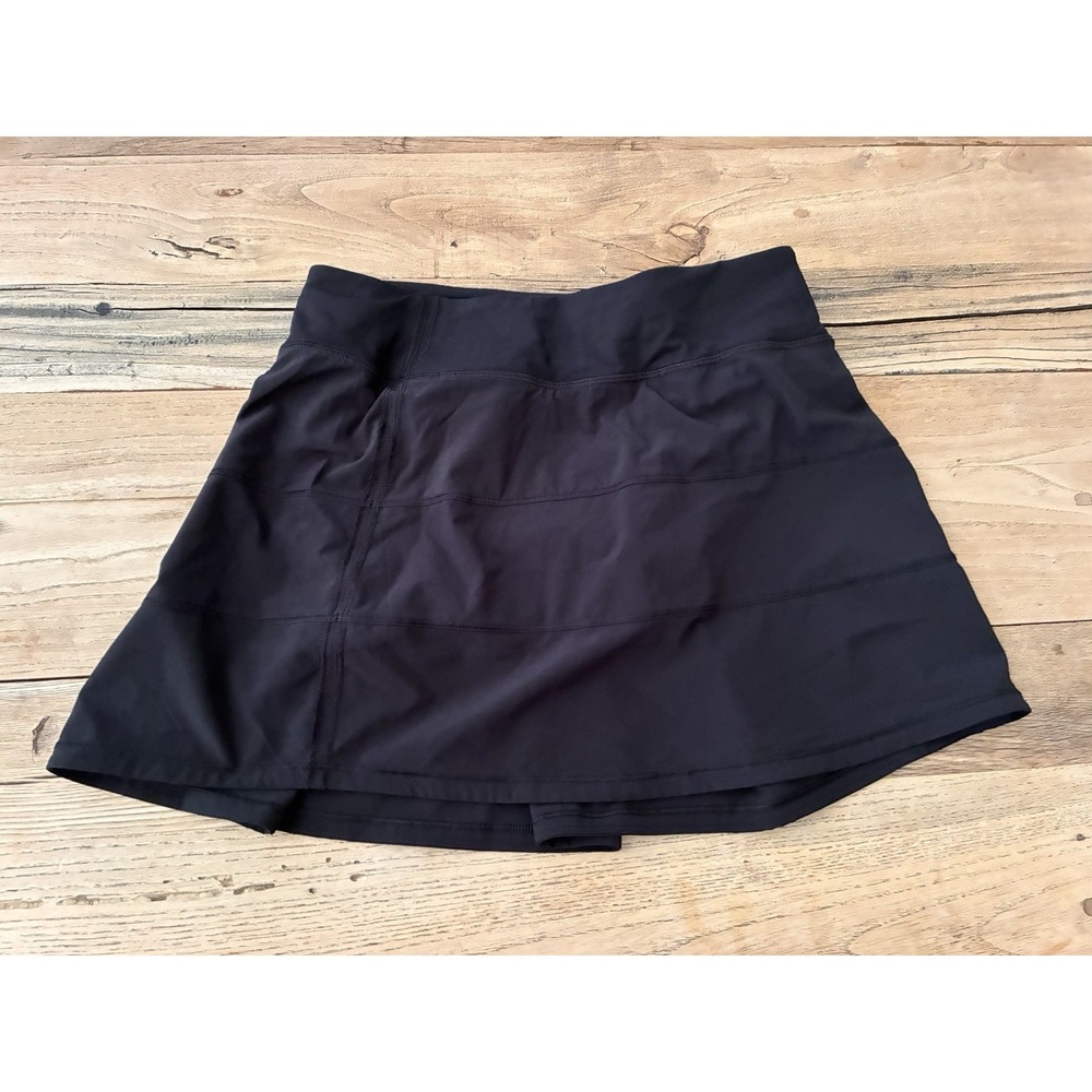 Lululemon Pace Rival Skirt Sz 4 Black Mid Rise Skort Tennis Pickleball Golf - Picture 1 of 8